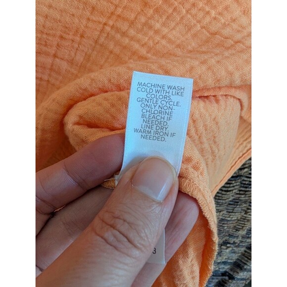 J. Jill Cotton Gauze Popover Top Womens Large  Boho Relaxed Oversized 3/4 Sleeve - Picture 5 of 5